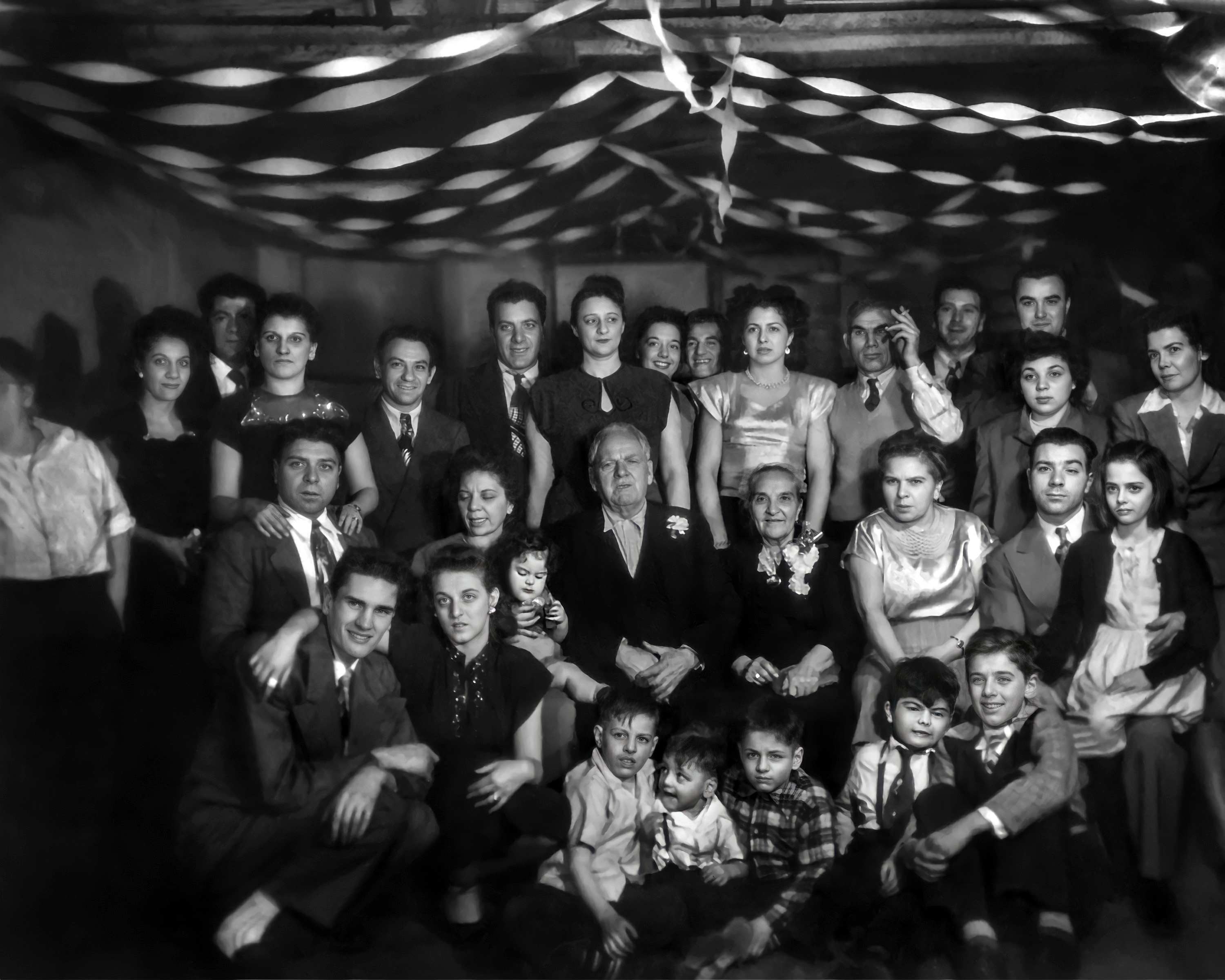 Cavallone-Libretti 50th Wedding Anniversary -- family group, front, seated, and standing rows