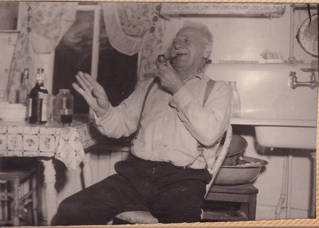Francesco, with his pipe and a glass of wine