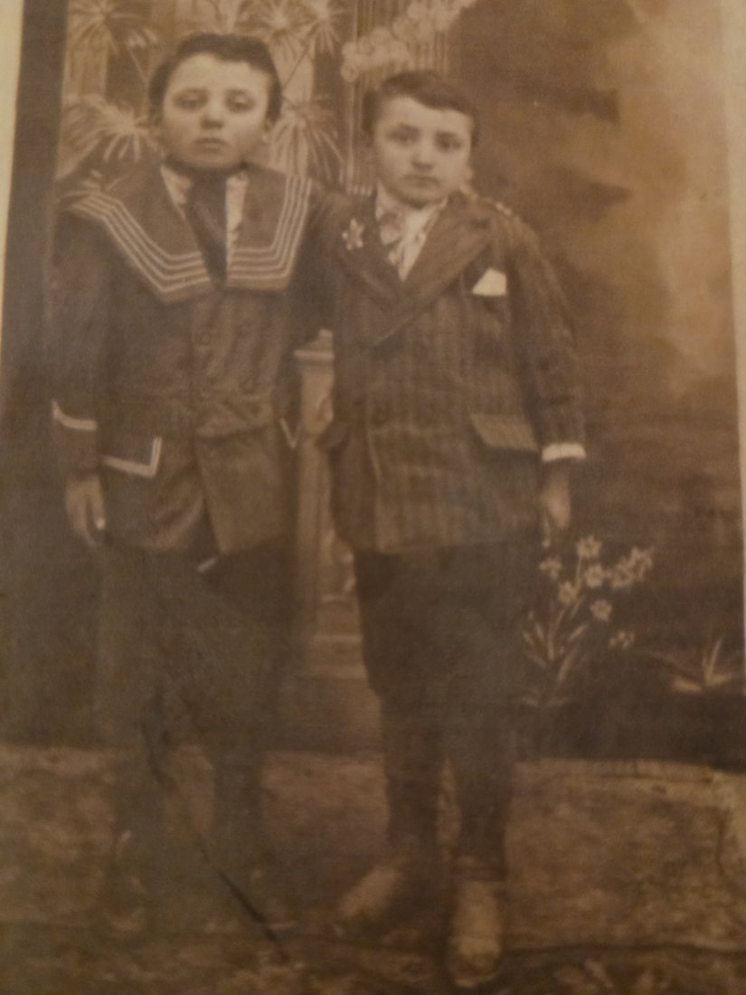 Giuseppe Quagliano (1910-1976) in a sailor suit and his brother Nicola Quagliano (1911-1978), New York, 1922