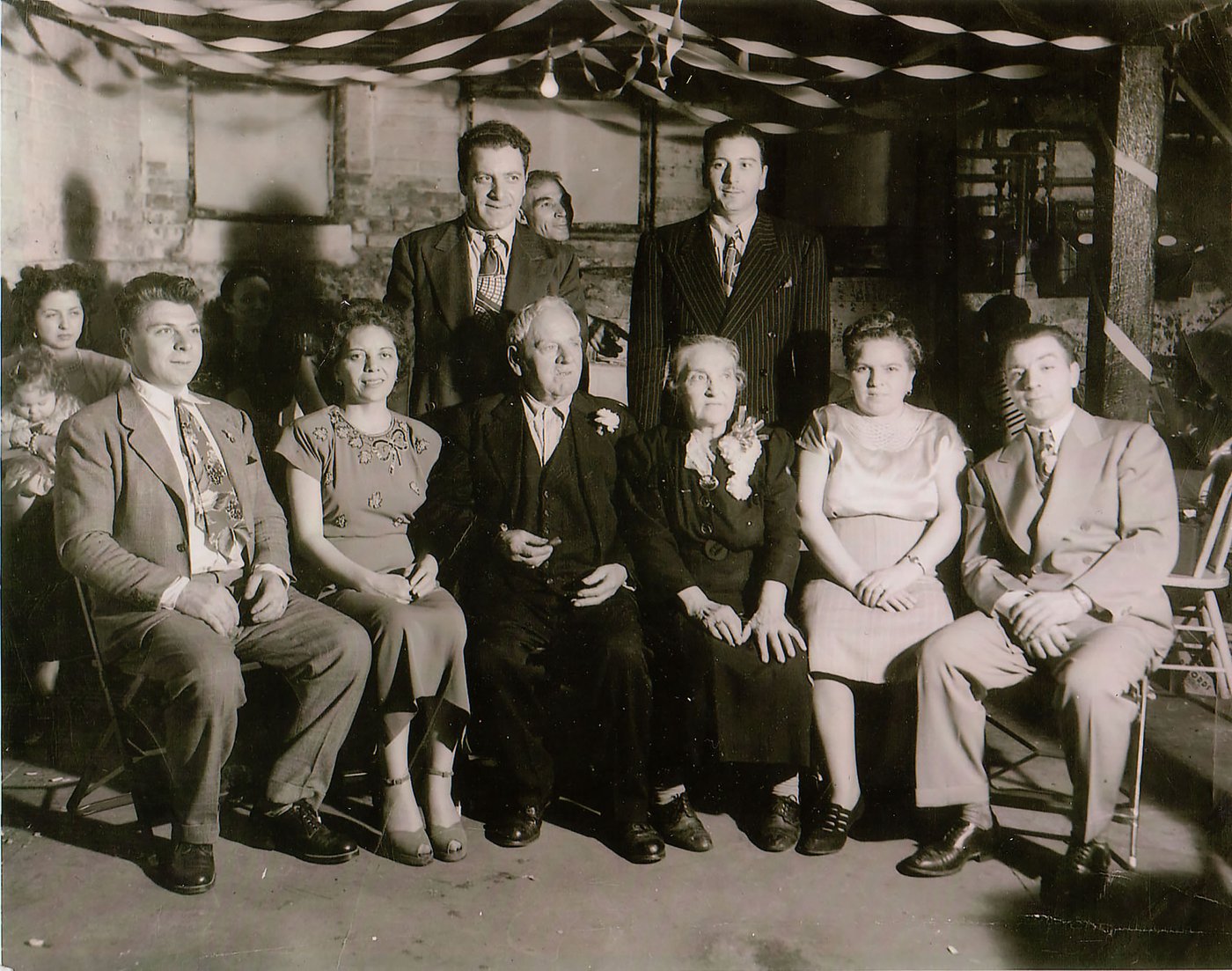 Family gathered for the golden wedding anniversary celebration